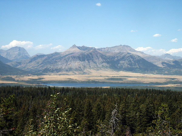 Panorama of the mountains of Waterton Lakes National Park