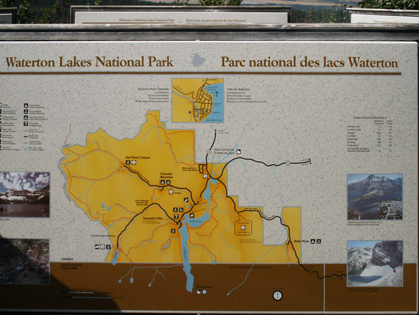 Map of Waterton Lakes National Park