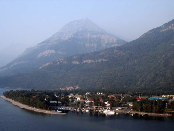 View of Waterton Village from the Prince of Wales Hotel