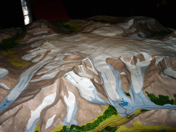 Model depicting the glaciers of the Columbia Icefields