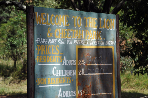 Entry to the Lion and Cheetah Park $7