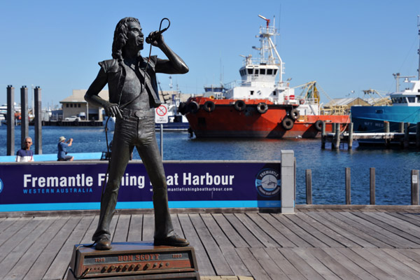Sculpture of Fremantle singer Bon Scott (1946-1980)