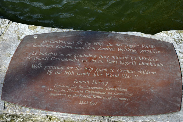 With gratitude for the help given to German children by the Irish people after World War II - Roman Herzog, 1997