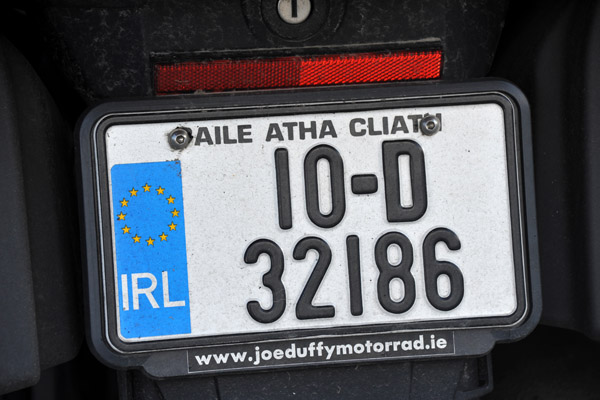 Irish motorcycle license plate, Dublin