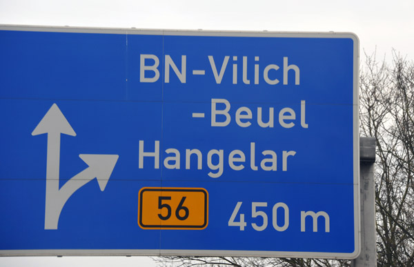 Exit for Bonn-Hangelar, one of Germany's oldest airports