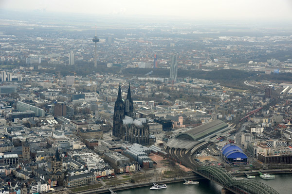 Central Cologne with the Cathedral and Main Railway Station 