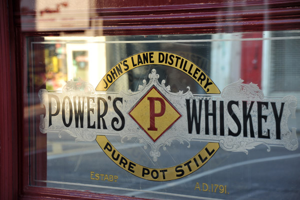 Mirror advertisement for Power's Whiskey, Dublin