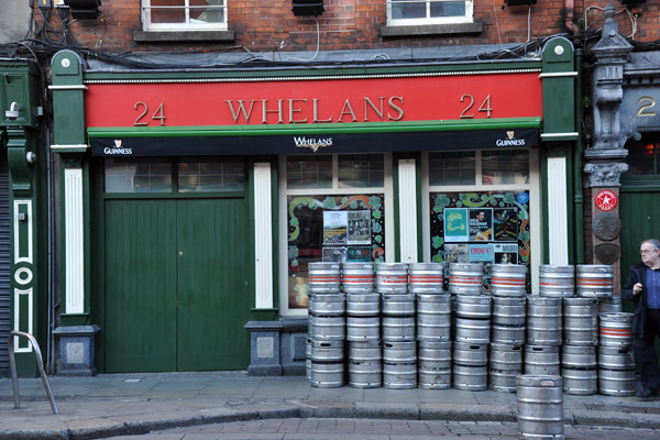 Dozens of beer kegs in front of Whelans Bar, Wexford Street, Dublin