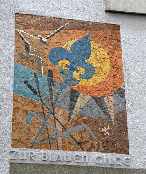 Haus zur blauen Gilge mosaic, Schlsselgasse, Zrich