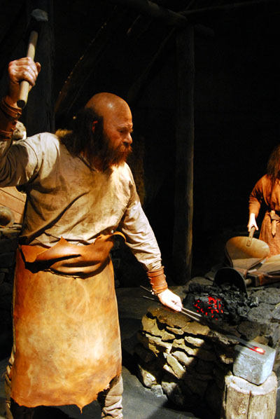 Early smith working Icelandic iron