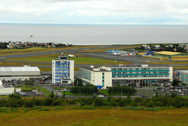 View of Reykjavik's downtown airport from the Perlan