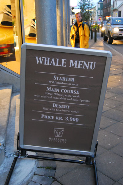 A Whale of a meal, US$55