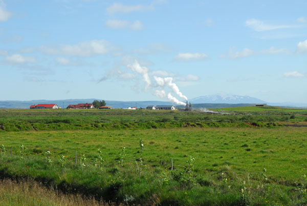 Geothermal energy being used by a farm off Route 37, Iceland