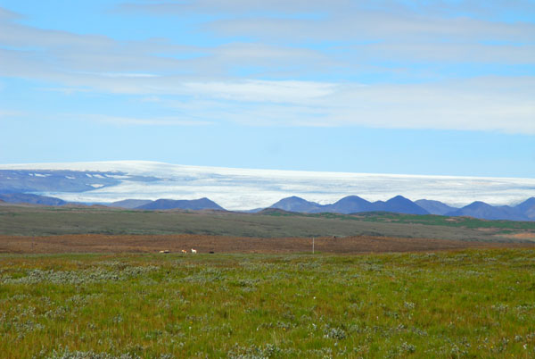 Langjkull Icecap seen on a clear day from near Gullfoss