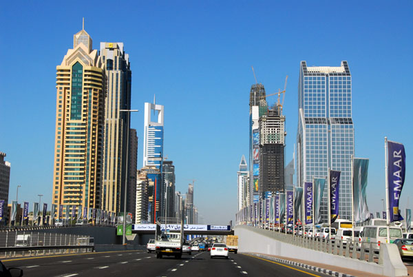 Sheikh Zayed Road on a rare occasion of light traffic