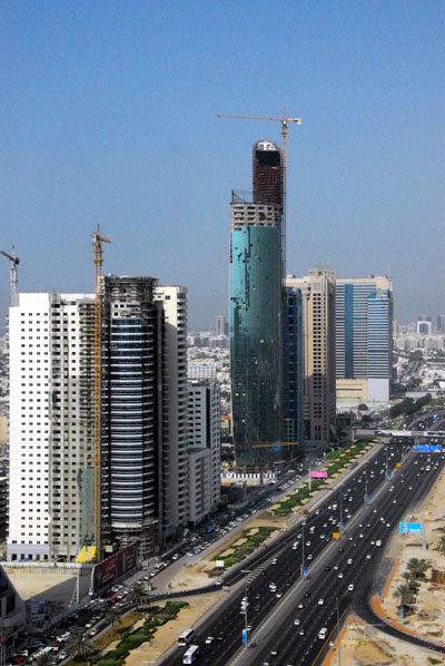 The new Park Place rising prominently on Sheikh Zayed Road