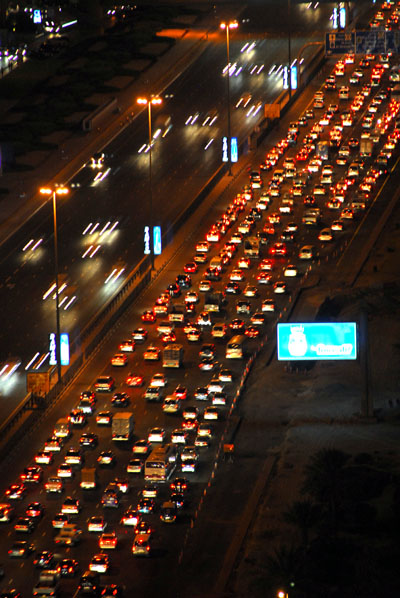 Traffic at night on Sheikh Zayed Road