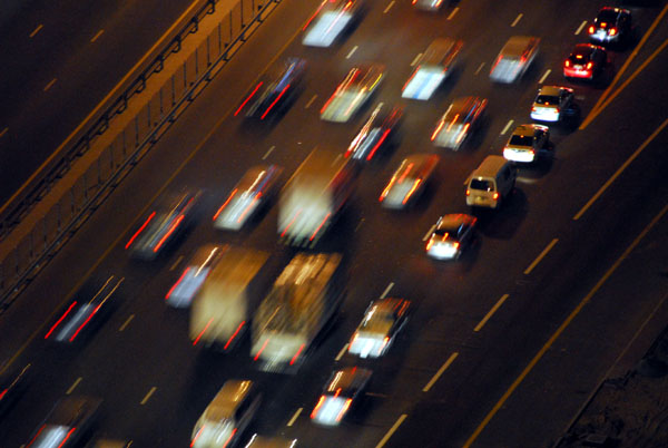 Traffic at night on Sheikh Zayed Road