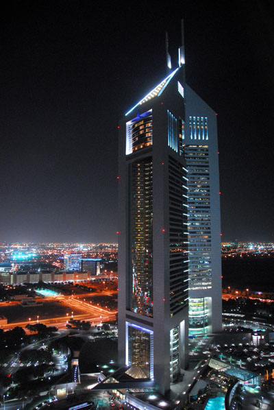 Emirates Towers at night