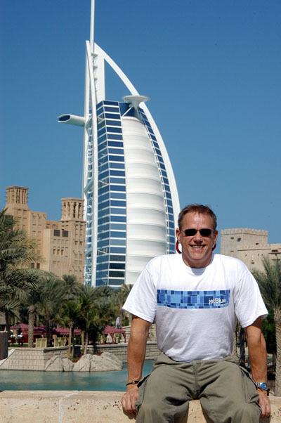 Richard Graff on the bridge at Madinat Jumeirah
