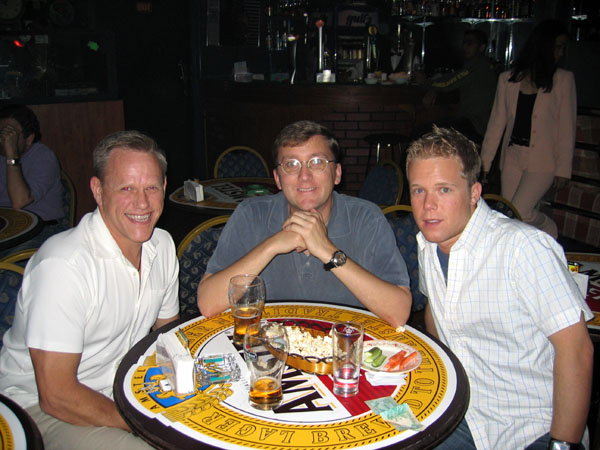 Richard Graff, Me, Matt Flaherty out at the Filipino bar at the Orchid Hotel (now closed)
