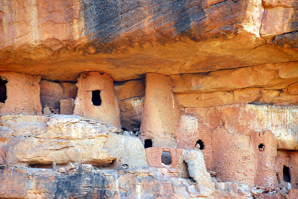 Cliff dwellings of the Tellem high above Tireli predate the Dogon by centuries before the Dogon