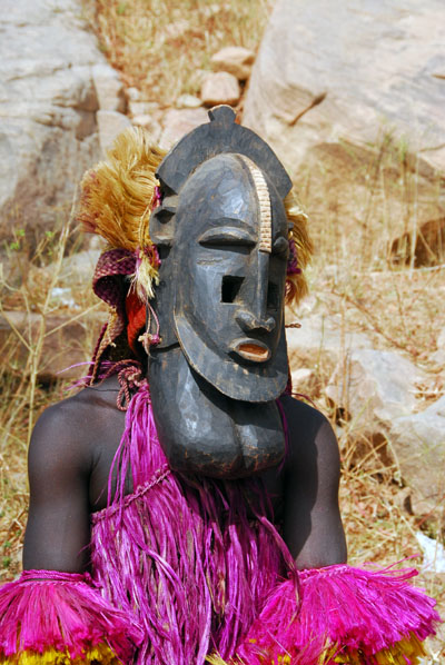 Dogon mask dancer after the performance