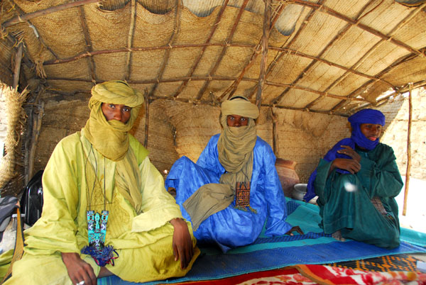 In the tent for tea with Mohamed Agousmane and his family