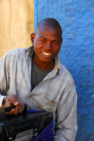 Man with a radio in Ayorou, Niger