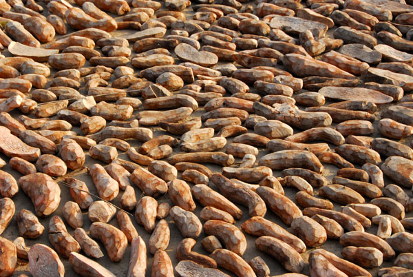 Roadside yam market, Tchatchou, Benin