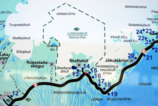 Map of Skaftafell National Park