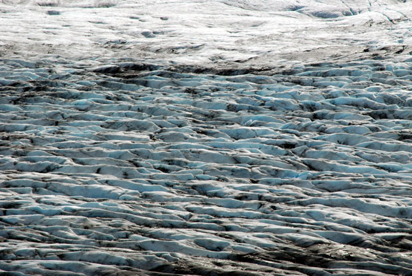 Skaftafell glacier's blueish ice