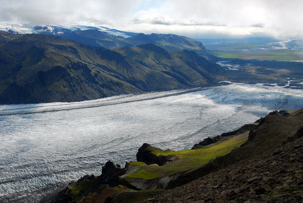 View of Skaftafellsjökull from summit of Kristķnartindar