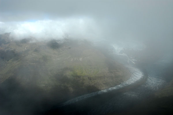 The Morsrdalur through the clouds