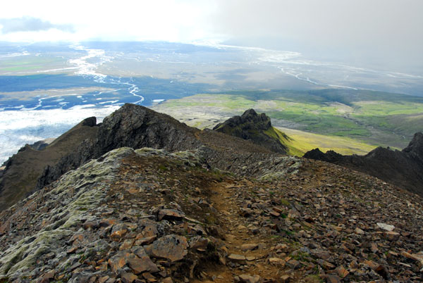 Heading down the trail from the summit