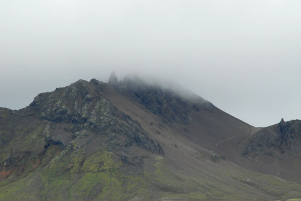 Summit of Kristinartindar in the clouds