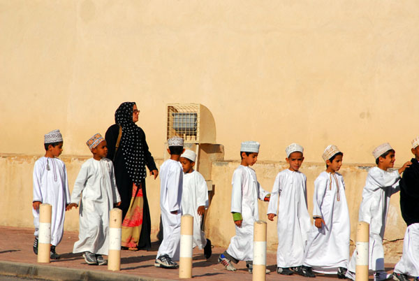 Omani boys on a school excursion, Nizwa