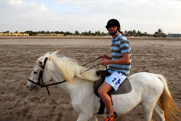 Florian riding along Al Sawadi Beach