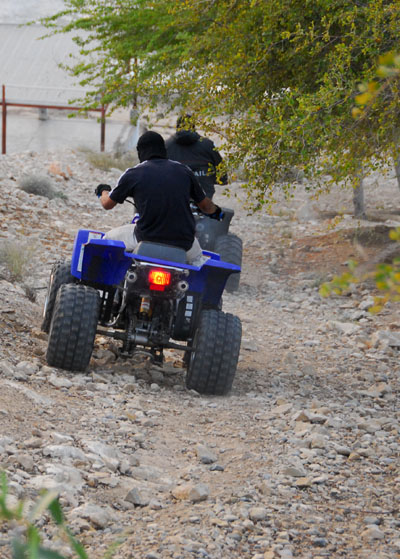 4-wheeler descending from Ras Sawadi