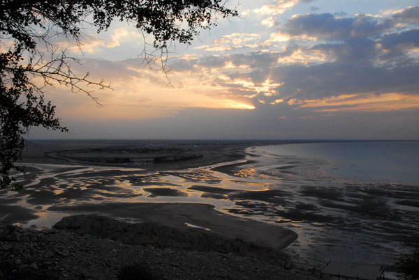 Sunset from Ras Sawadi with the beach at low tide