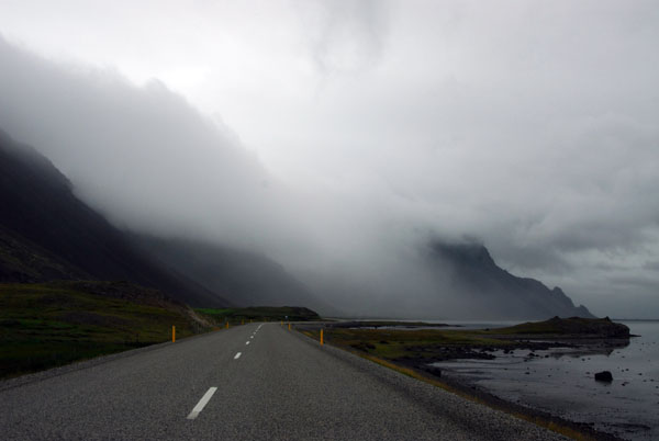 Cloudy peaks and Skarsfjrdur near Dynjandi, Iceland Ring Road