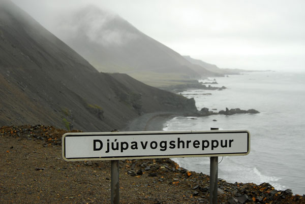 Djpavogshreppur, a particularly dramatic section of coast with black sand beaches ca 50 km east of Hfn
