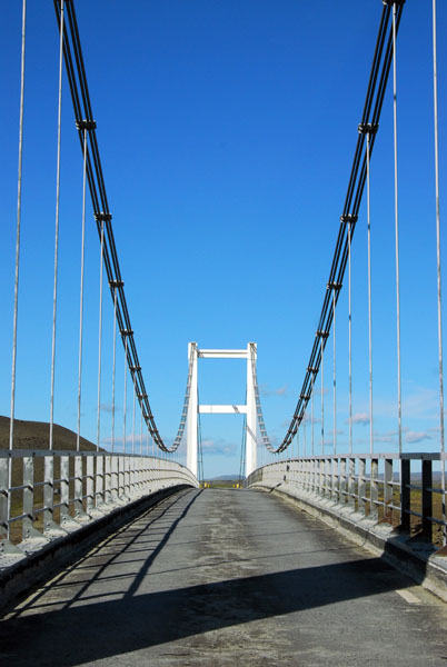 Single lane suspension bridge, Iceland Ring Road
