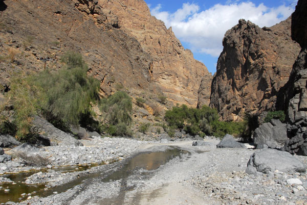 Water in Wadi Bani Awf after December rains