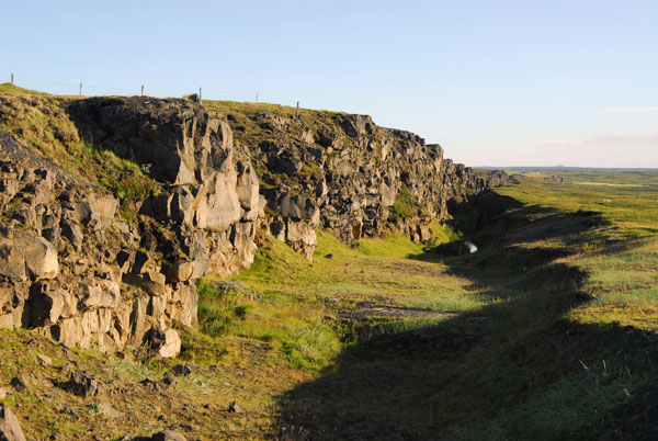 Veggjarendi fault at the junction of the Eurasian and American tectonic plates