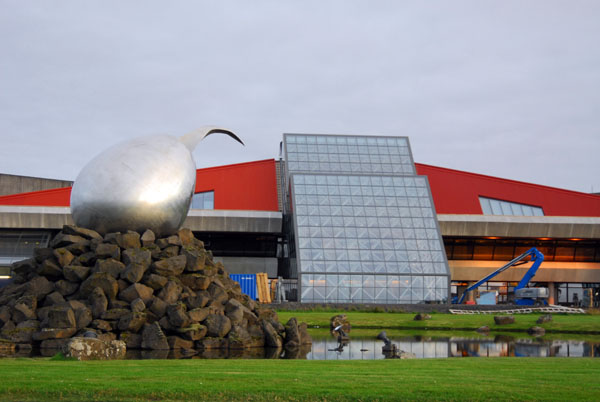 The Jet Nest by Magnus Tomasson with the Leifur Eirksson Air Terminal at Keflavk Airport