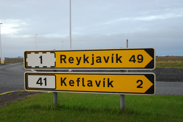 Keflavik Airport is about 50 km W of Reykjavik at the end of the Reykjanes Peninsula