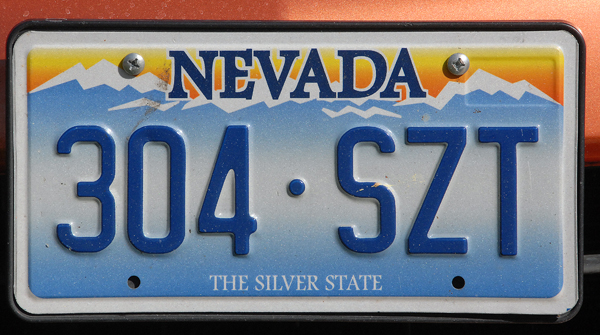 Nevada license plate