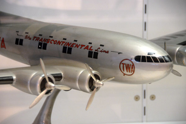 Boeing 307 Stratoliner model in TWA livery