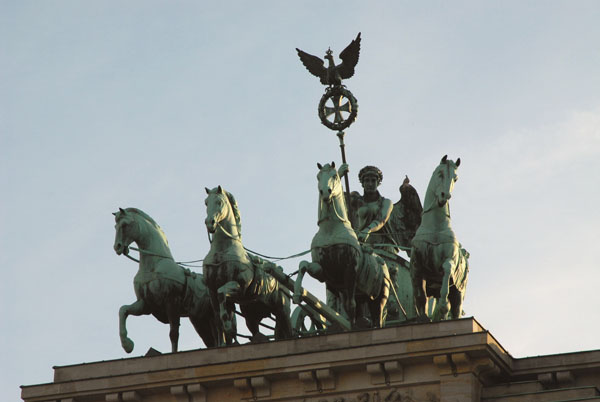 Chariot statue on the top of the Brandenburg Gate